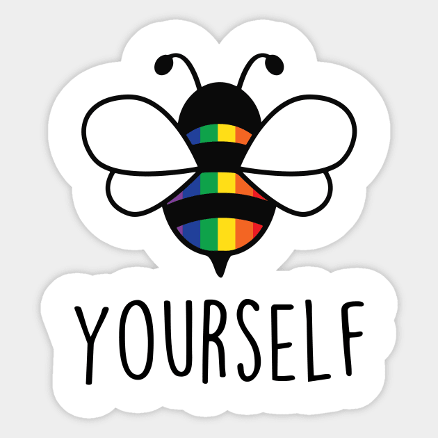 Cute Bee YourSelf Gay Bee Pride LGBT Rainbow Gift Sticker by Lones Eiless